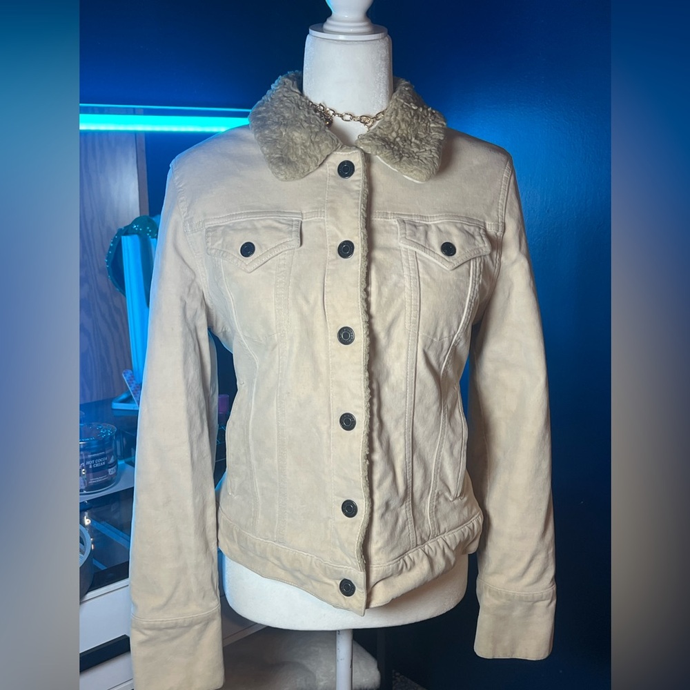 GAP Sherpa Lined Denim Jacket Size M | Soft Girl Cozy Core